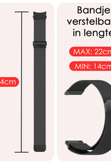 NoXx Horlogeband Milanees Geschikt voor Samsung Watch 6 Bandje Met Magneetsluiting - Bandje Geschikt voor Samsung Galaxy Watch 6 Band Milanees - Zwart