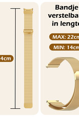 Nomfy Milanees Horlogebandje Geschikt voor Samsung Watch 4 Band Milanees Met Magneetsluiting - Bandje Geschikt voor Samsung Galaxy Watch 4 Bandje Milanees - Goud