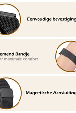 Nomfy Milanees Horlogebandje Geschikt voor Samsung Watch 4 Band Milanees Met Magneetsluiting - Bandje Geschikt voor Samsung Galaxy Watch 4 Bandje Milanees - Zwart