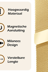 Nomfy Milanees Horlogebandje Geschikt voor Samsung Watch 5 Band Milanees Met Magneetsluiting - Bandje Geschikt voor Samsung Galaxy Watch 5 Bandje Milanees - Goud