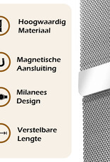 Nomfy Milanees Horlogebandje Geschikt voor Samsung Watch 5 Band Milanees Met Magneetsluiting - Bandje Geschikt voor Samsung Galaxy Watch 5 Bandje Milanees - Zilver