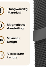 Nomfy Milanees Horlogebandje Geschikt voor Samsung Watch 5 Band Milanees Met Magneetsluiting - Bandje Geschikt voor Samsung Galaxy Watch 5 Bandje Milanees - Zwart
