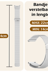 Nomfy Milanees Horlogebandje Geschikt voor Samsung Watch 6 Band Milanees Met Magneetsluiting - Bandje Geschikt voor Samsung Galaxy Watch 6 Bandje Milanees - Zilver
