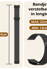 Nomfy Milanees Horlogebandje Geschikt voor Samsung Watch 6 Band Milanees Met Magneetsluiting - Bandje Geschikt voor Samsung Galaxy Watch 6 Bandje Milanees - Zwart