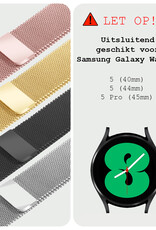 BASEY. Milanees Bandje Geschikt voor Samsung Watch 5 Milanees Bandje - Band Geschikt voor Samsung Galaxy Watch 5 Bandje Met Magneetsluiting Milanees - Goud
