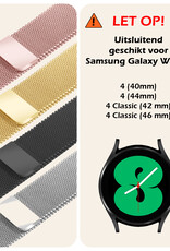 Nomfy Milanees Horlogebandje Geschikt voor Samsung Watch 4 Band Milanees Met Magneetsluiting - Bandje Geschikt voor Samsung Galaxy Watch 4 Bandje Milanees - Goud
