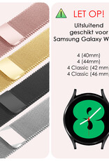 NoXx Horlogeband Milanees Geschikt voor Samsung Watch 4 Bandje Met Magneetsluiting - Bandje Geschikt voor Samsung Galaxy Watch 4 Band Milanees - Rose Goud