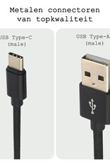 BASEY. USB C Oplader - USB C Kabel - USB C naar USB A Kabel 1.8 meter - Zwart