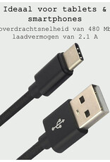 BASEY. USB C Oplader - USB C Kabel - USB C naar USB A Kabel 1.8 meter - Zwart
