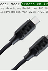 BASEY. USB C Lader Kabel Geschikt voor iPhone - USB C naar Lightning Kabel - Lightning USB Kabel - 1.5 meter - Zwart