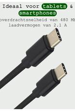 BASEY. USB C Oplader - USB C Kabel - USB C naar USB C Kabel 1.8 meter - Zwart