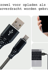 BASEY. USB C Oplader - USB C Kabel - USB C naar USB A Kabel 2 meter - Zwart