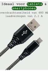 BASEY. USB C Oplader - USB C Kabel - USB C naar USB A Kabel 2 meter - Zwart