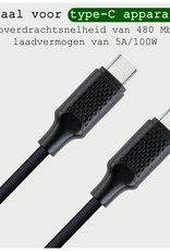 BASEY. USB C Oplader 100W - USB C Kabel - USB C naar USB C Kabel 1.5 meter