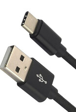 Nomfy USB-C Kabels Oplaadkabel USB-C Kabel Gevlochten Nylon - USB C naar USB A Datakabel - Zwart - 1,8 meter