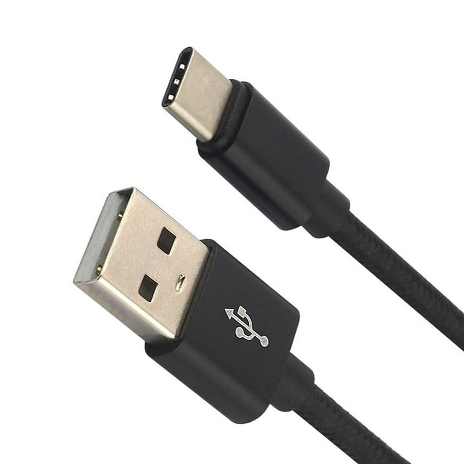 Nomfy USB-C Kabels Oplaadkabel USB-C Kabel Gevlochten Nylon - USB C naar USB A Datakabel - Zwart - 1,8 meter