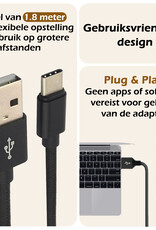 Nomfy USB-C Kabels Oplaadkabel USB-C Kabel Gevlochten Nylon - USB C naar USB A Datakabel - Zwart - 1,8 meter