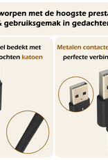 Nomfy USB-C Kabels Oplaadkabel USB-C Kabel Gevlochten Nylon - USB C naar USB A Datakabel - Zwart - 1,8 meter