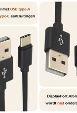 Nomfy USB-C Kabels Oplaadkabel USB-C Kabel Gevlochten Nylon - USB C naar USB A Datakabel - Zwart - 1,8 meter