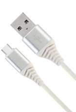 Nomfy USB-C Kabels Oplaadkabel USB-C Kabel Gevlochten Nylon - USB C naar USB A Datakabel - Wit - 1 meter