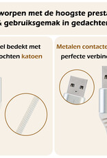 Nomfy USB-C Kabels Oplaadkabel USB-C Kabel Gevlochten Nylon - USB C naar USB A Datakabel - Wit - 1 meter