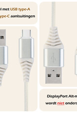 Nomfy USB-C Kabels Oplaadkabel USB-C Kabel Gevlochten Nylon - USB C naar USB A Datakabel - Wit - 1 meter