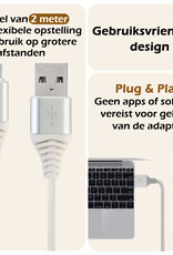 Nomfy USB-C Kabels Oplaadkabel USB-C Kabel Gevlochten Nylon - USB C naar USB A Datakabel - Wit - 2 meter