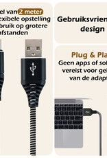 Nomfy USB-C Kabels Oplaadkabel USB-C Kabel Gevlochten Nylon - USB C naar USB A Datakabel - Zwart/Wit - 2 meter