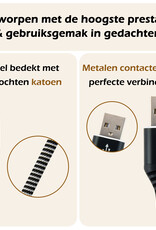 Nomfy USB-C Kabels Oplaadkabel USB-C Kabel Gevlochten Nylon - USB C naar USB A Datakabel - Zwart/Wit - 2 meter