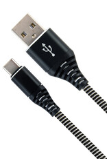 Nomfy USB-C Kabels Oplaadkabel USB-C Kabel Gevlochten Nylon - USB C naar USB A Datakabel - Zwart/Wit - 2 meter
