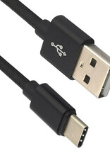 NoXx USB-C Kabels Oplaadkabel USB A naar USB C Kabel Nylon - USB C Kabel Data - USB C naar USB A Kabel - 1.8 meter - Zwart