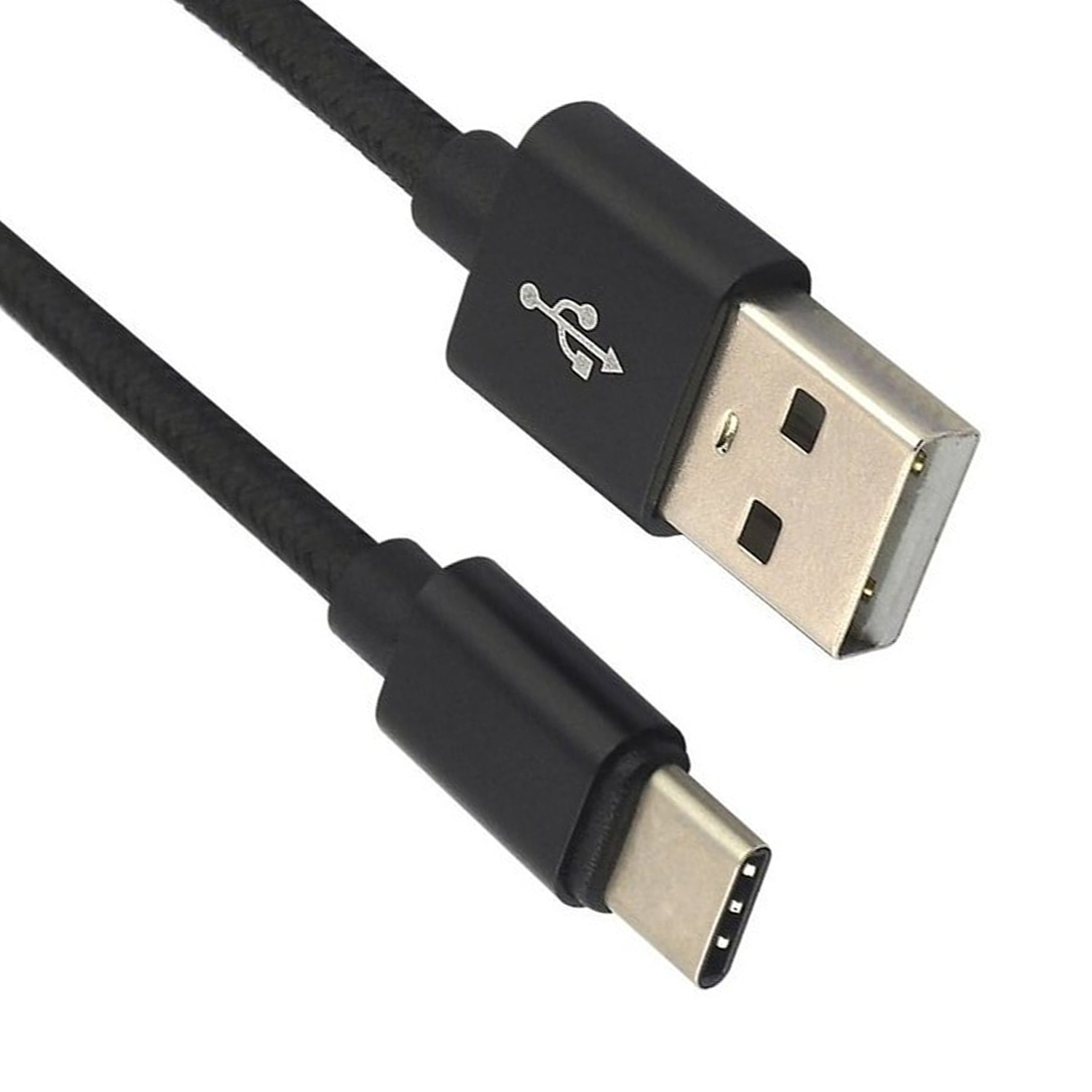 NoXx USB-C Kabels Oplaadkabel USB A naar USB C Kabel Nylon - USB C Kabel Data - USB C naar USB A Kabel - 1.8 meter - Zwart