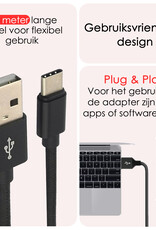 NoXx USB-C Kabels Oplaadkabel USB A naar USB C Kabel Nylon - USB C Kabel Data - USB C naar USB A Kabel - 1.8 meter - Zwart