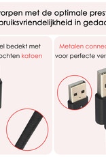 NoXx USB-C Kabels Oplaadkabel USB A naar USB C Kabel Nylon - USB C Kabel Data - USB C naar USB A Kabel - 1.8 meter - Zwart