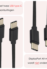 NoXx USB-C Kabels Oplaadkabel USB C naar USB C Kabel Nylon - USB C Kabel Data - USB C naar USB C Kabel - 1.8 meter - Zwart