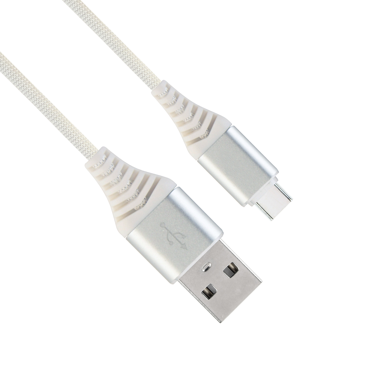 NoXx USB-C Kabels Oplaadkabel USB A naar USB C Kabel Nylon - USB A Kabel Data - USB A naar USB C Kabel - 1 meter - Wit