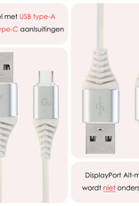 NoXx USB-C Kabels Oplaadkabel USB A naar USB C Kabel Nylon - USB A Kabel Data - USB A naar USB C Kabel - 1 meter - Wit