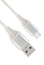 NoXx USB-C Kabels Oplaadkabel USB A naar USB C Kabel Nylon - USB A Kabel Data - USB A naar USB C Kabel - 2 meter - Wit