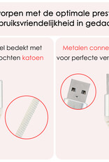 NoXx USB-C Kabels Oplaadkabel USB A naar USB C Kabel Nylon - USB A Kabel Data - USB A naar USB C Kabel - 2 meter - Wit