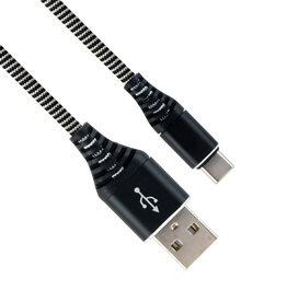 NoXx NoXx USB-A naar USB-C kabel - 1 meter - Zwart/Wit