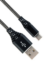 NoXx USB-C Kabels Oplaadkabel USB A naar USB C Kabel Nylon - USB C Kabel Data - USB A naar USB C Kabel - 2 meter - Zwart/Wit