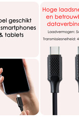 NoXx USB-C Kabels Oplaadkabel (60W) USB C naar USB C Kabel - USB C Kabel Data - USB C naar USB C Kabel - 1,5 meter - Zwart