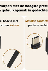 Nomfy USB-C Kabels Oplaadkabel USB-C Kabel Gevlochten Nylon - USB C naar USB C Datakabel - Zwart - 1,8 meter