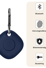 Nomfy Hoesje Geschikt voor Samsung Galaxy SmartTag Sleutelhanger Hoes Hoesje Siliconen - Siliconen Hoesje Geschikt voor Samsung Galaxy SmartTag-Sleutelhanger Hoesje - Donkerblauw
