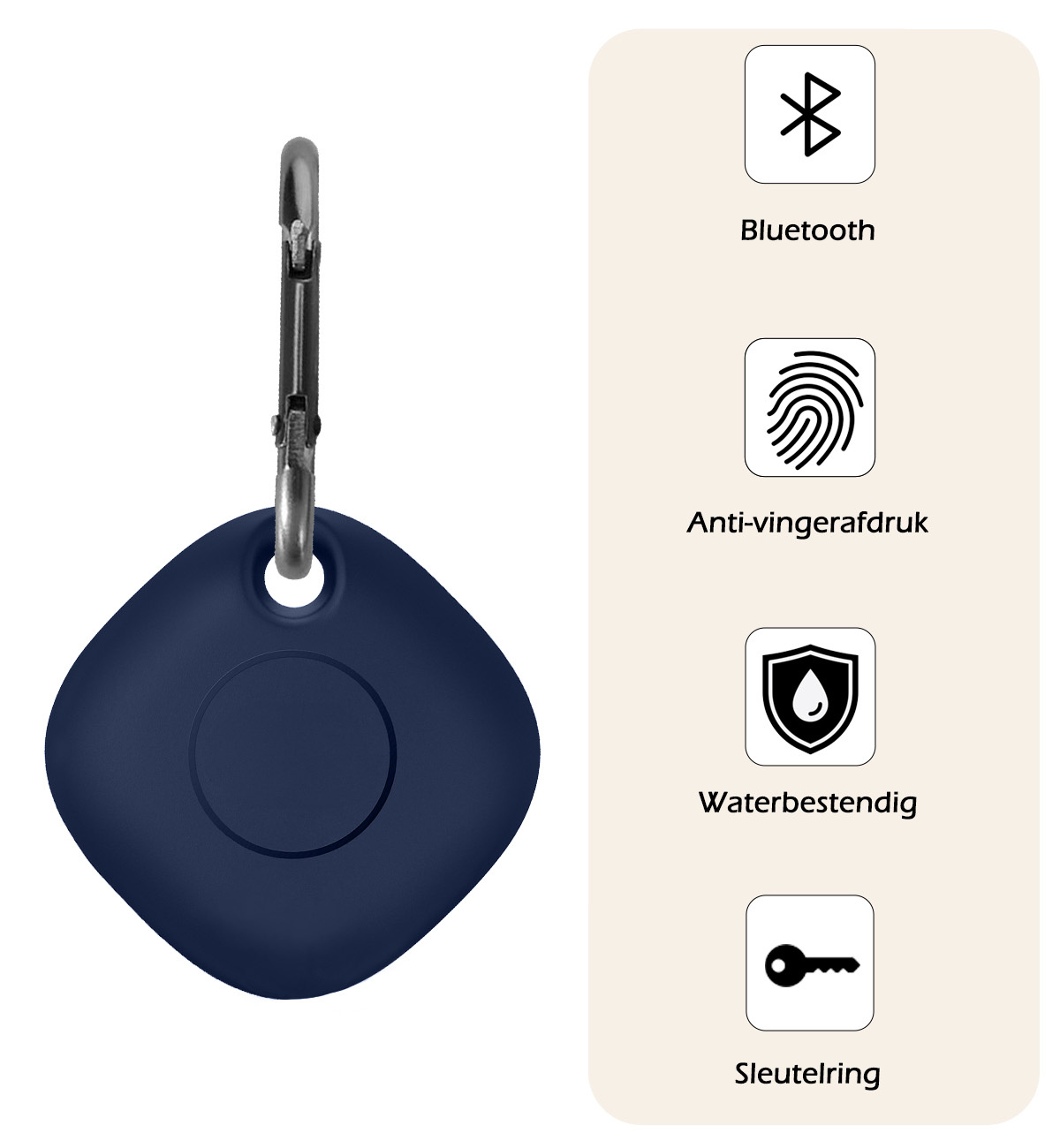 Nomfy Hoesje Geschikt voor Samsung Galaxy SmartTag Sleutelhanger Hoes Hoesje Siliconen - Siliconen Hoesje Geschikt voor Samsung Galaxy SmartTag-Sleutelhanger Hoesje - Donkerblauw