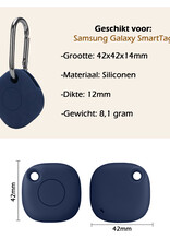 Nomfy Hoesje Geschikt voor Samsung Galaxy SmartTag Sleutelhanger Hoes Hoesje Siliconen - Siliconen Hoesje Geschikt voor Samsung Galaxy SmartTag-Sleutelhanger Hoesje - Donkerblauw
