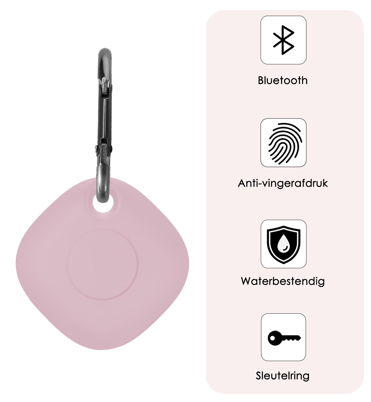 NoXx Hoesje Geschikt voor Samsung Galaxy SmartTag-Sleutelhanger Houder Siliconen Hoes - Hoes Geschikt voor Samsung Galaxy SmartTag Hoesje - Roze