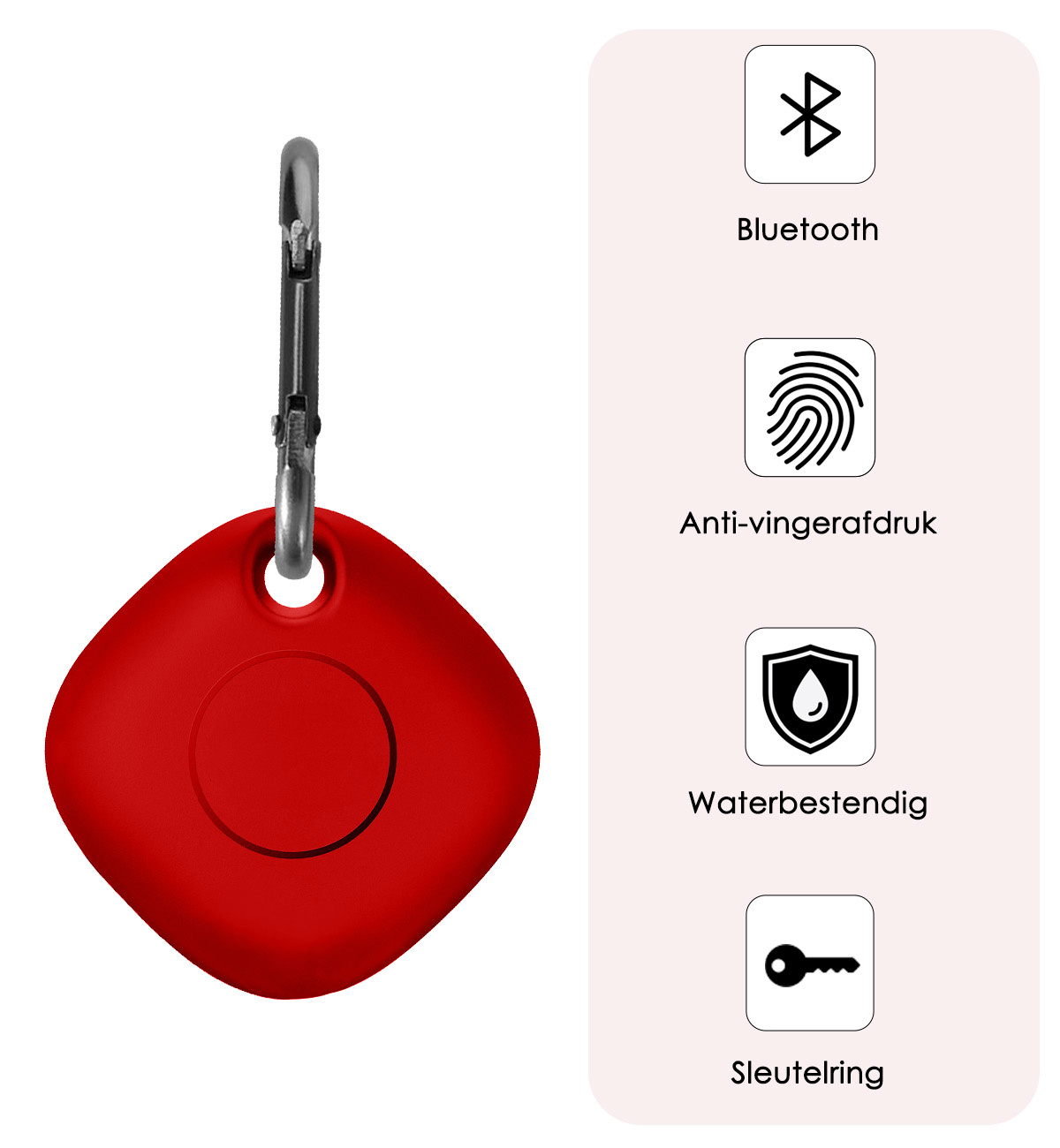 NoXx Hoesje Geschikt voor Samsung Galaxy SmartTag-Sleutelhanger Houder Siliconen Hoes - Hoes Geschikt voor Samsung Galaxy SmartTag Hoesje - Rood