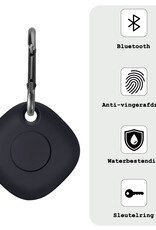 BASEY. Hoesje Geschikt voor Samsung Galaxy SmartTag Sleutelhanger Hoesje - Siliconen Houder Hoesje Geschikt voor Samsung Galaxy SmartTag Hoes Hoesje Case - Zwart