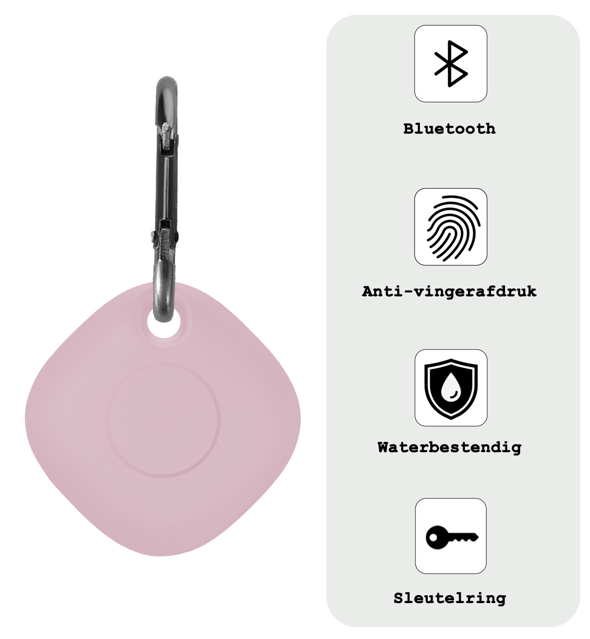 BASEY. Hoesje Geschikt voor Samsung Galaxy SmartTag Sleutelhanger Hoesje - Siliconen Houder Hoesje Geschikt voor Samsung Galaxy SmartTag Hoes Hoesje Case - Roze